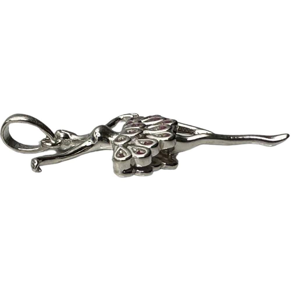 Sterling Silver Ballerina Ruby CZ Pendant 925 Sterling Silver BEAUTIFUL NEW! - Picture 12 of 14